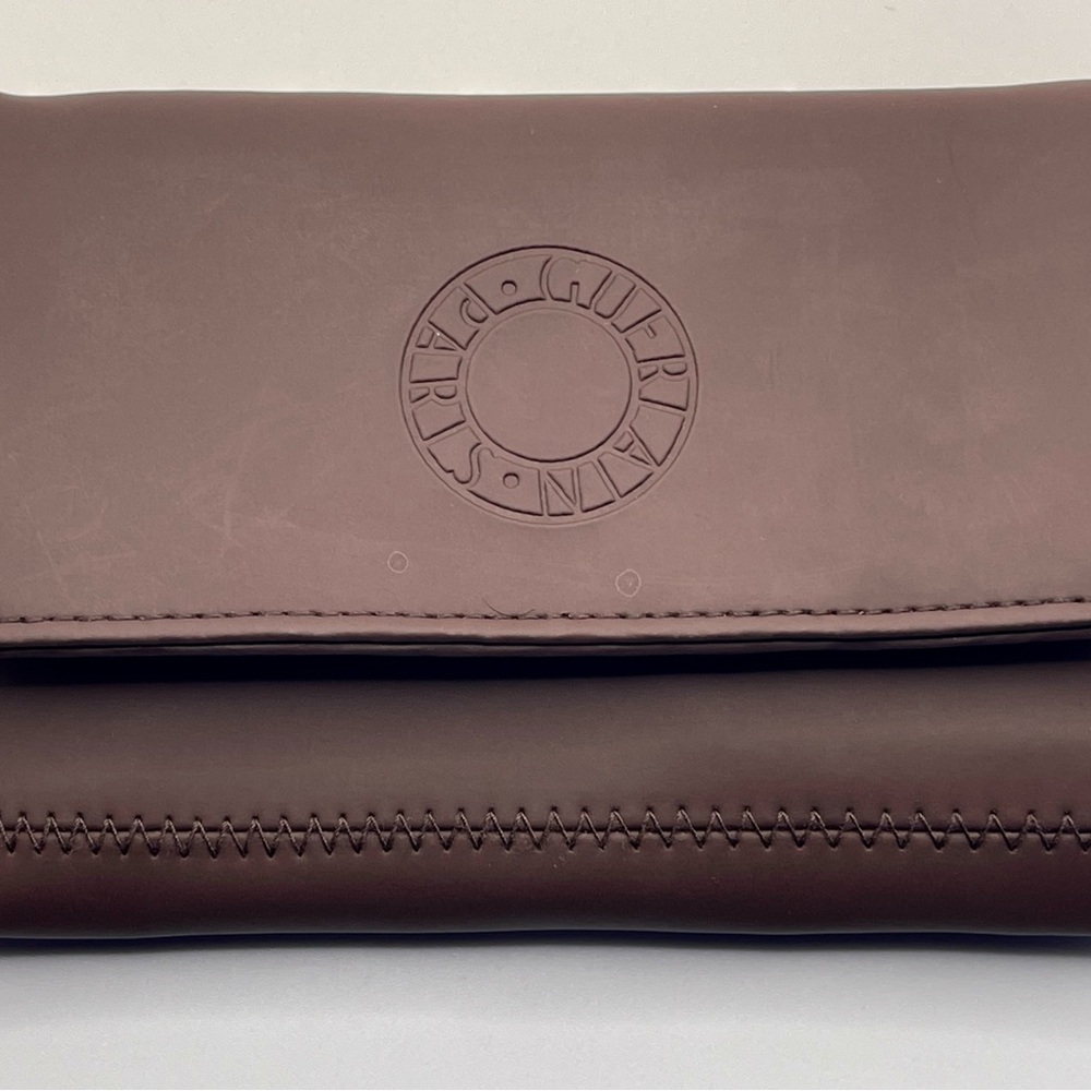 GUERLAIN Brown and Gold Leather Wallet with Embossed Logo